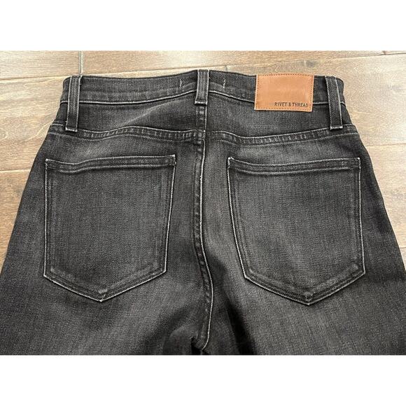 Rivet & Thread Womens Black Stretch High Rise Jeans Size 26 Made In USA Madewell - Picture 4 of 10